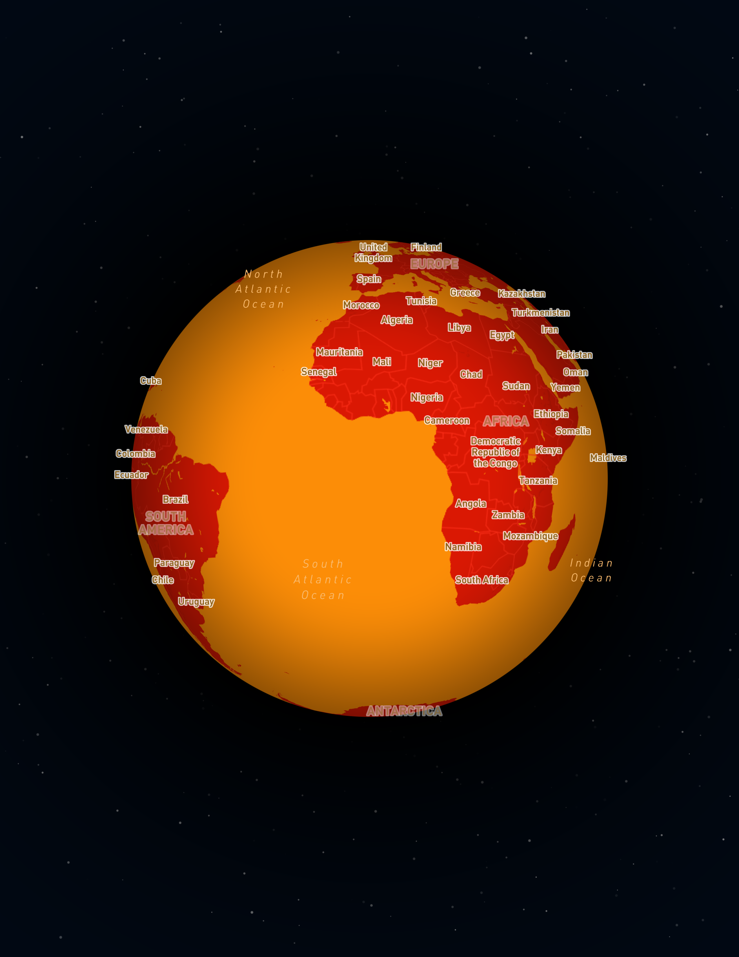 I zoomed out on the globe without any effects