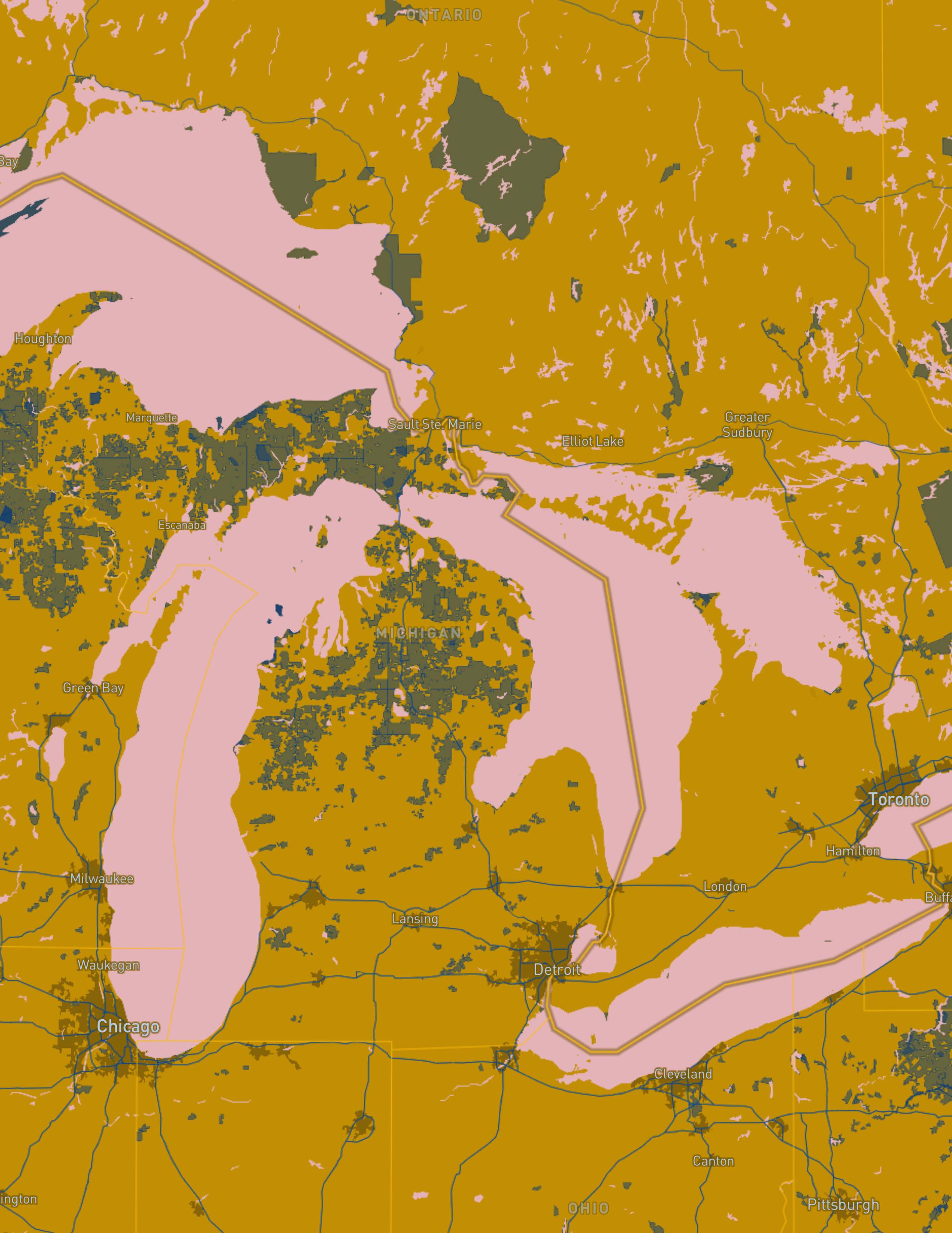 Zoomed in version of a map