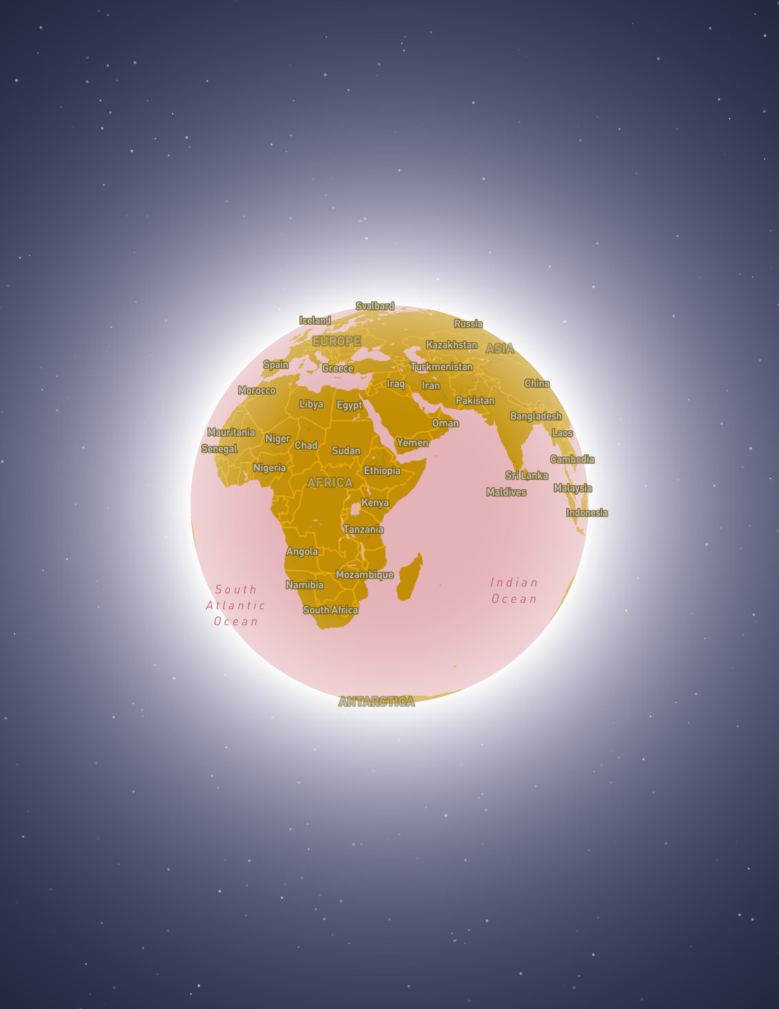 Zoomed out with at atmosphere effect